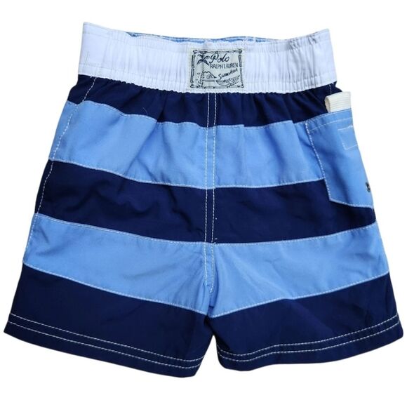 Ralph Lauren Authentic Kids Navy Light Blue Lined Striped Shorts Size 18 Months - Picture 6 of 8